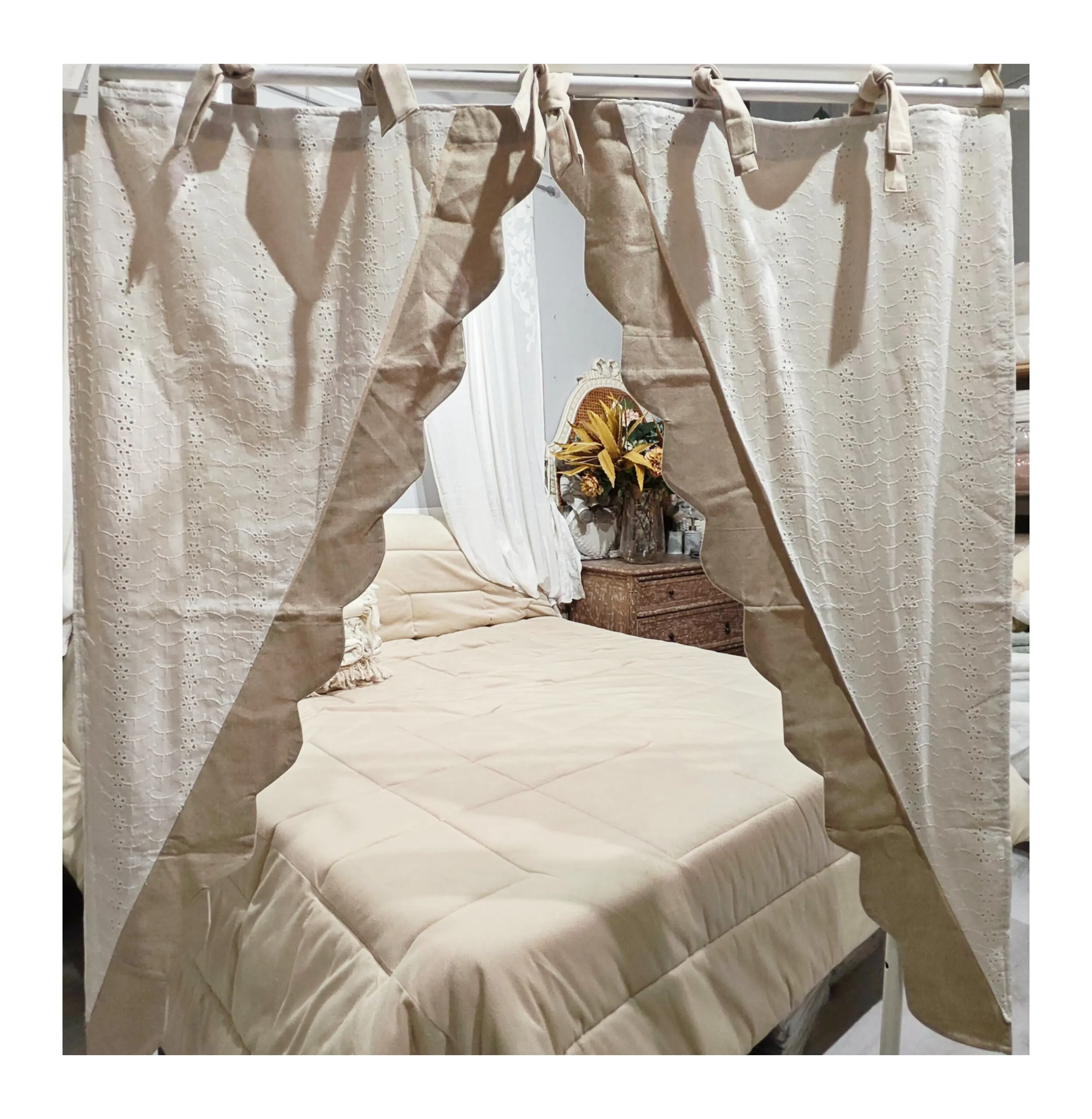 Set 2 mantovane smerlate 60×120 cm Blanc Mariclo