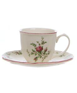 Set 2 Tazzine caffè con piattino Moss Rose Collection Blanc Mariclo