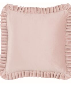 Cuscino rosa velluto con gala Blanc Mariclo Le Chic Collection 50x50 cm