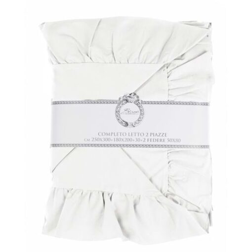 Completo letto matrimoniale Bianco Iris Collection Blanc Mariclo
