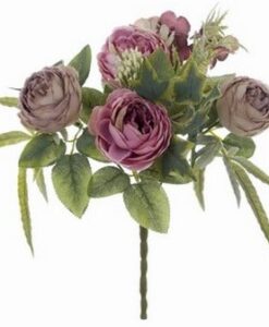 Bouquet peonie Blanc Mariclo L 25 x P 25 x H 35 cm Colore Malva scuro