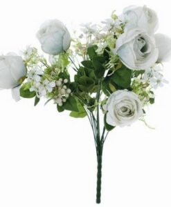 Bouquet rose Blanc Mariclo L 35 x P 35 x H 52 cm Bianco azzurro