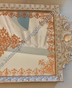 Vassoio con specchio Blanc Mariclò Cavaliere della rosa Collection L 41,8 cm