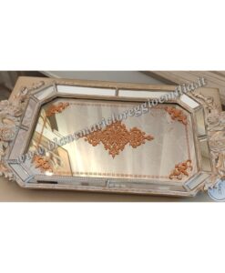 Vassoio con specchio Blanc Mariclò Cavaliere della rosa Collection L 47,5 cm
