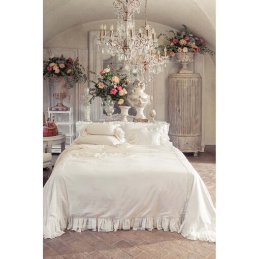 copripiumino matrimoniale misto lino Blanc Mariclo Tiepolo Collection Avorio