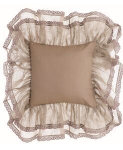 Cuscino misto lino con gale Blanc Mariclo Tiepolo Collection Beige 45x45 cm