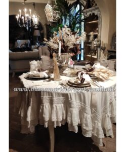 Copritavolo misto lino con gale Blanc Mariclo Tiepolo Collection