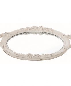 Vassoio ovale con specchio Blanc Mariclò Cavaliere della Rosa Collection