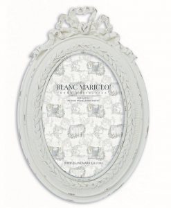 Porta foto ovale con fiocco Blanc Mariclo Cavaliere della Rosa Collection