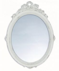 Specchio ovale Blanc Mariclo Cavaliere della Rosa Collection H 33 cm