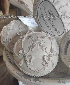 Decoro sfera Blanc Mariclo Cavaliere della Rosa Collection H 10,5 cm Variante A