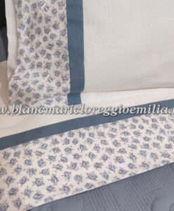 Completo letto 2 piazze Maxi Blanc Mariclo Balza Roselline Azzurro