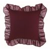 Cuscino misto lino con gale Blanc Mariclo Frill Collection Bordeaux 45x45 cm