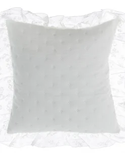 Cuscino con gala in pizzo Blanc Mariclo Romantic Lace 45x45 cm Colore Avorio