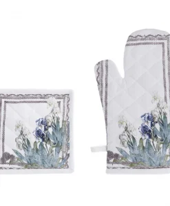 Set guanto e presina Blanc Mariclo Iris Garden Collection