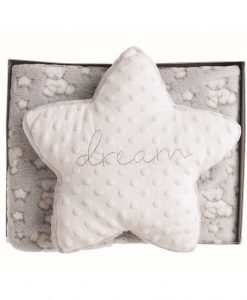 Plaid Blanc Mariclo 100 x 75 cm con cuscino stella in scatola regalo
