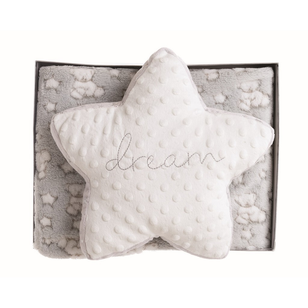 Plaid Blanc Mariclo 100 x 75 cm con cuscino stella in scatola regalo -  Blanc MariClo' Reggio Emilia