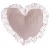 Cuscino cuore con gala in pizzo Blanc Mariclo Romantic Lace 40x40 cm Colore Rosa
