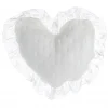 Cuscino cuore con gala in pizzo Blanc Mariclo Romantic Lace 40x40 cm Colore Avorio