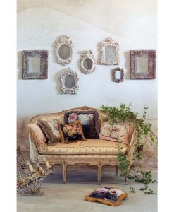 Cuscino velluto Blanc Mariclo Collection con frange 35x50 cm