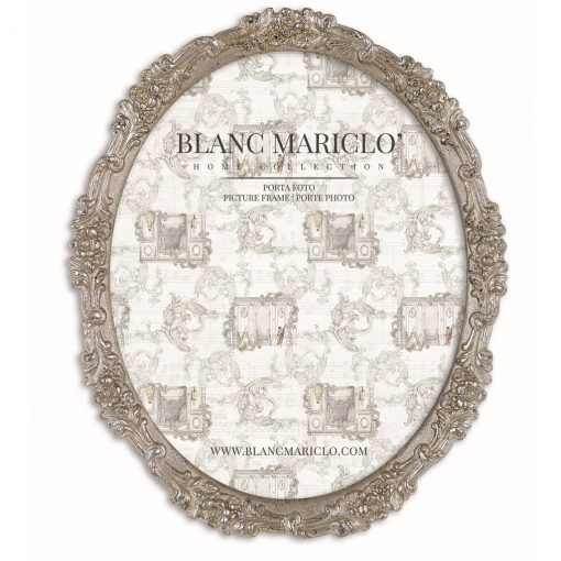 Porta foto ovale Blanc Mariclò Cavaliere della rosa Collection H 28 cm