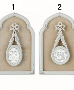 Cornice con porta foto ovale Blanc Mariclo Cavaliere della Rosa Collection H 30 cm