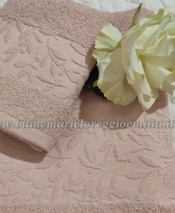 Coppia spugna Blanc Mariclo Jacquard Collection Rosa