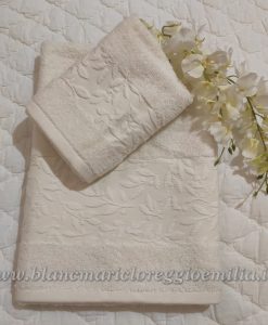 Coppia spugna Blanc Mariclo Jacquard Collection Avorio