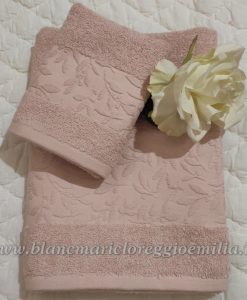 Coppia spugna Blanc Mariclo Jacquard Collection Rosa