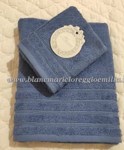 Coppia spugna Blanc Mariclo Infinity Collection Azzurro 500 gsm