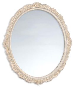 Specchio ovale Blanc Mariclo Gipsoteca Collection H 30 cm