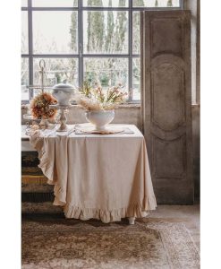 Tovaglia rettangolare con gala Blanc Mariclo Frill Collection Beige