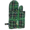 Set guanto-presina-canovaccio Blanc Mariclo Tartan Verde Madison Avenue