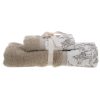 Coppia spugna Blanc Mariclo Toile de Jouy spugna tortora con bordo tortora