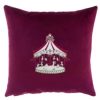 Cuscino velluto Blanc Mariclo con ricamo giostra Teddy Bear Collection Bordeaux