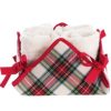 Cestino con 4 lavette Blanc Mariclo Tartan Collection bianco con spugna bianca