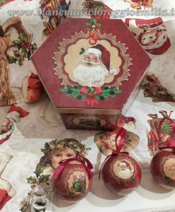 Scatola regalo con 14 decori assortiti Blanc Mariclo Galatea Collection Merry Christmas
