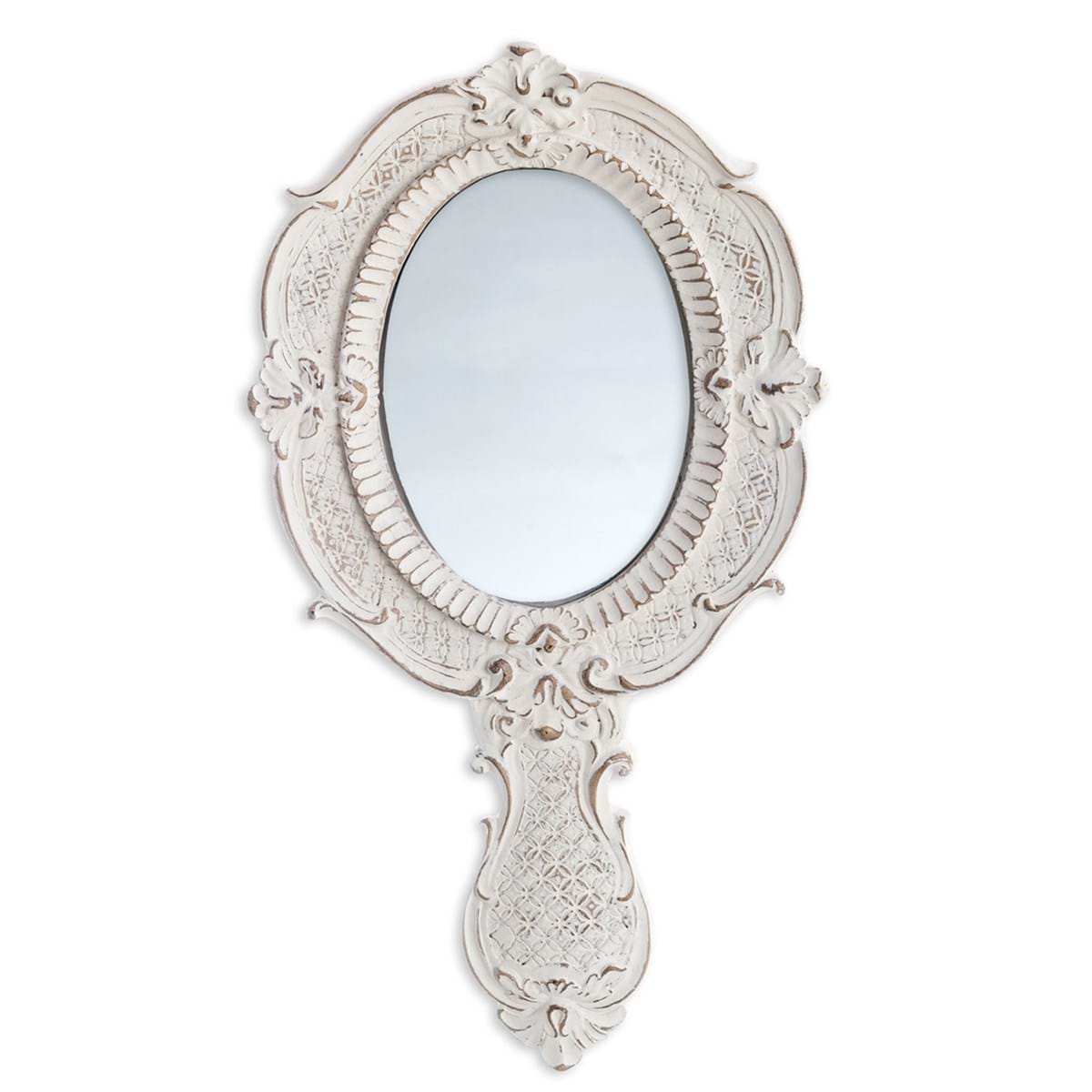 Specchio con manico Blanc Mariclo Sentimento Collection - Blanc