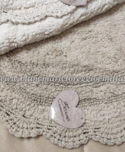 Tappeto tondo con crochet Blanc Mariclò Soft Neige Collection 50x50 cm Beige