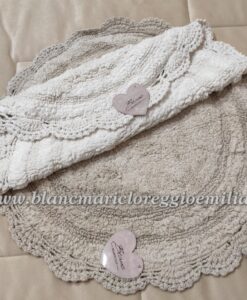Tappeto tondo con crochet Blanc Mariclò Soft Neige Collection 50x50 cm Beige