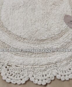 Tappeto ovale con crochet Blanc Mariclò Soft Neige Collection 50x80 cm Panna