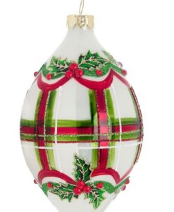 Decoro in vetro Blanc Mariclo Sinfonia Classica Collection H 10 cm verde e rosso