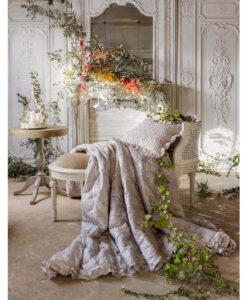 Cuscino con gala Blanc Mariclo Toile de Jouy Collection 45x45 cm