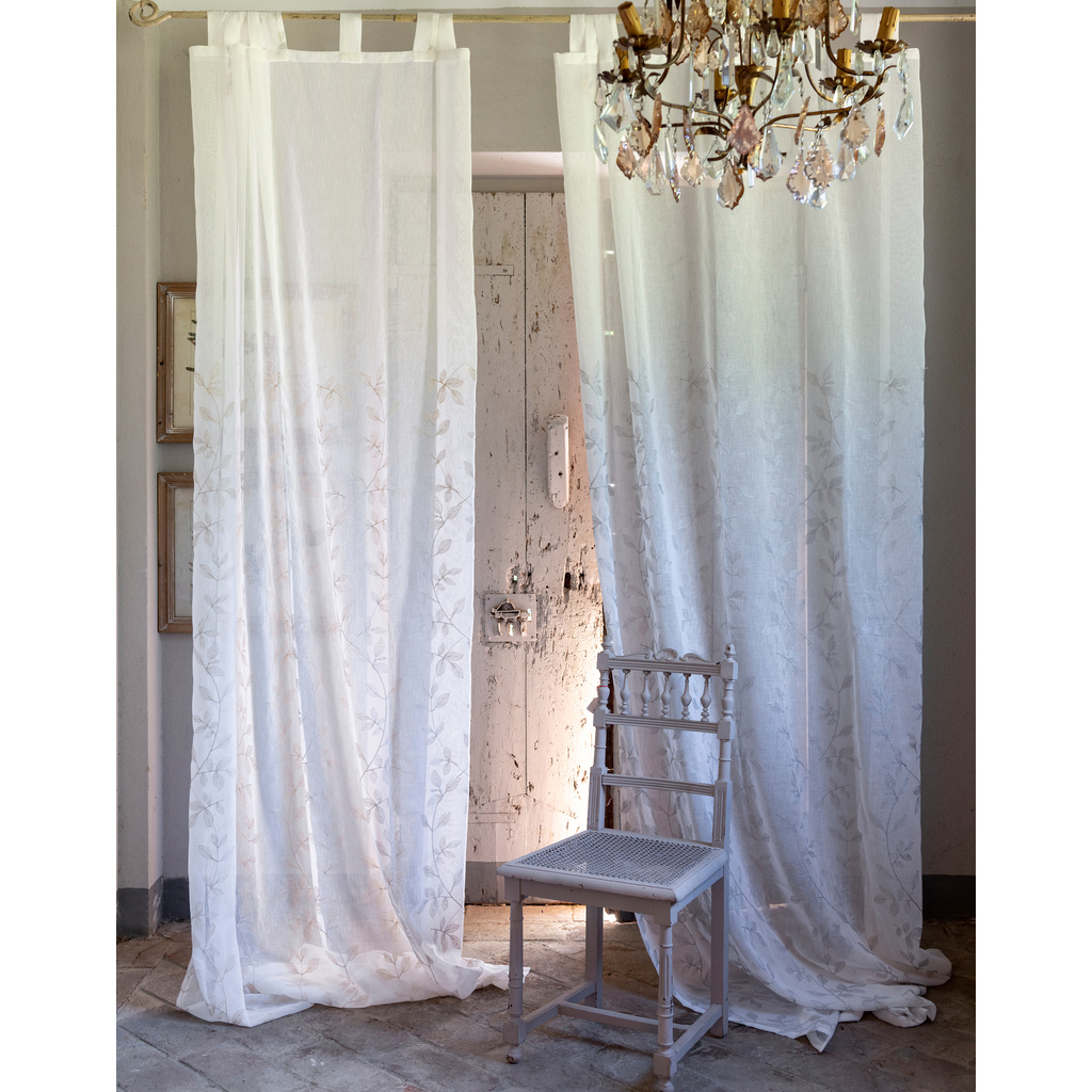 Tenda ricamata Blanc Mariclo Spring Time Collection 150x290 cm Beige -  Blanc MariClo' Reggio Emilia