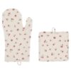 Set guanto e presina Blanc Mariclo Floret Collection Rosa