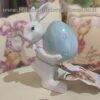 Decoro coniglietto Blanc Mariclo Corelli Collection H 12 cm con uovo celeste