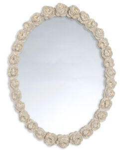 Specchio ovale roselline Blanc Mariclo Gipsoteca Collection H 30 cm