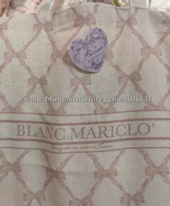 Borsa Shopper stampata in tessuto Blanc Mariclo Collection Fiocchi rosa 40x45 cm