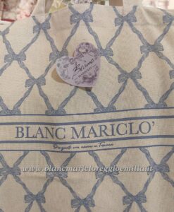 Borsa Shopper stampata in tessuto Blanc Mariclo Collection Fiocchi blu 40x45 cm