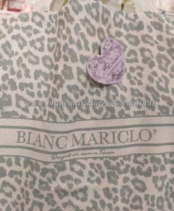 Borsa Shopper stampata in tessuto maculato verde Blanc Mariclo Collection 40x45 cm